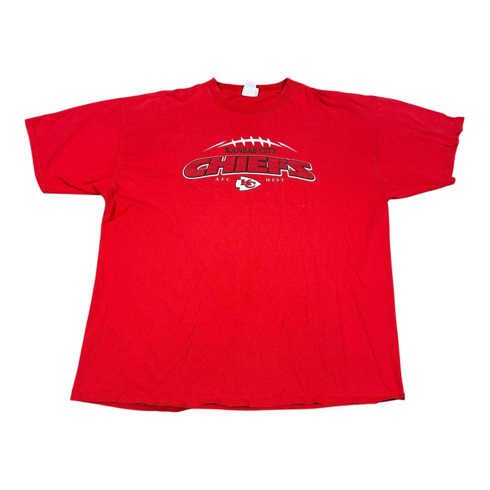 Vintage 2000s NFL Kansas City Chiefs Double Stitch Shirt Adult‎ XXL FLAWS